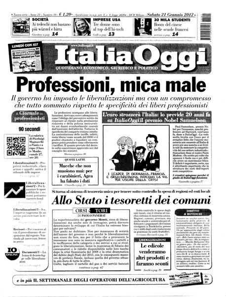 Italia oggi : quotidiano di economia finanza e politica